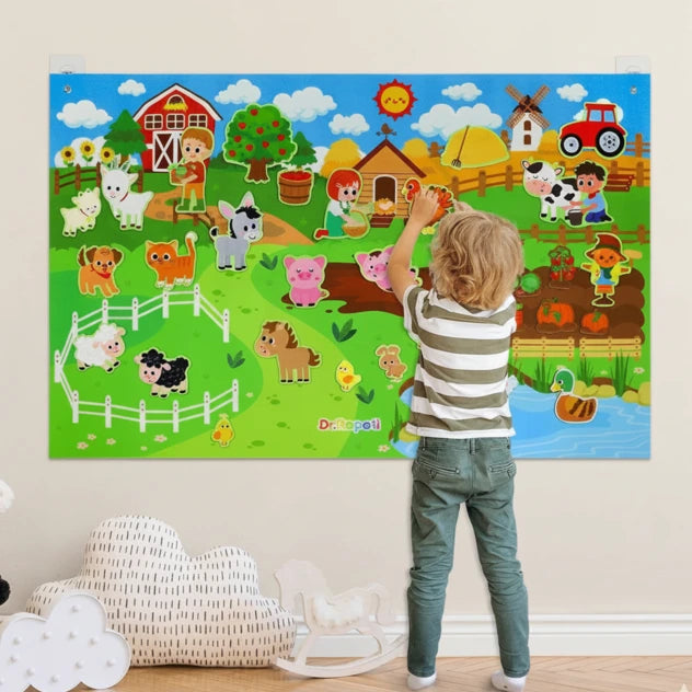 Tablero de Fieltro de Animales de Granja